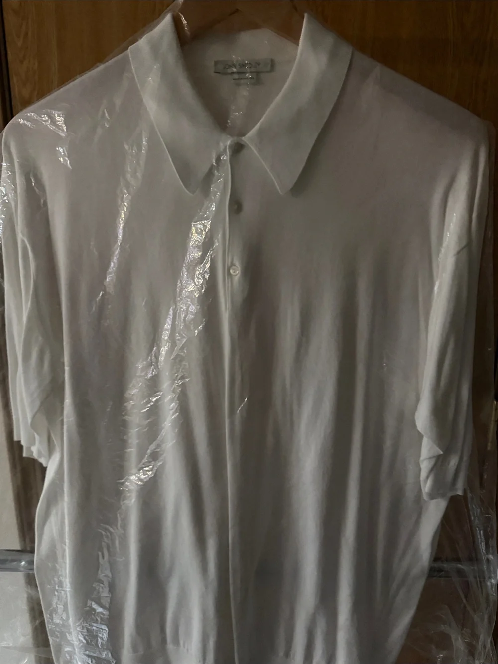 John Smedley White Cotton Lightweight Sweater Short-Sleeve